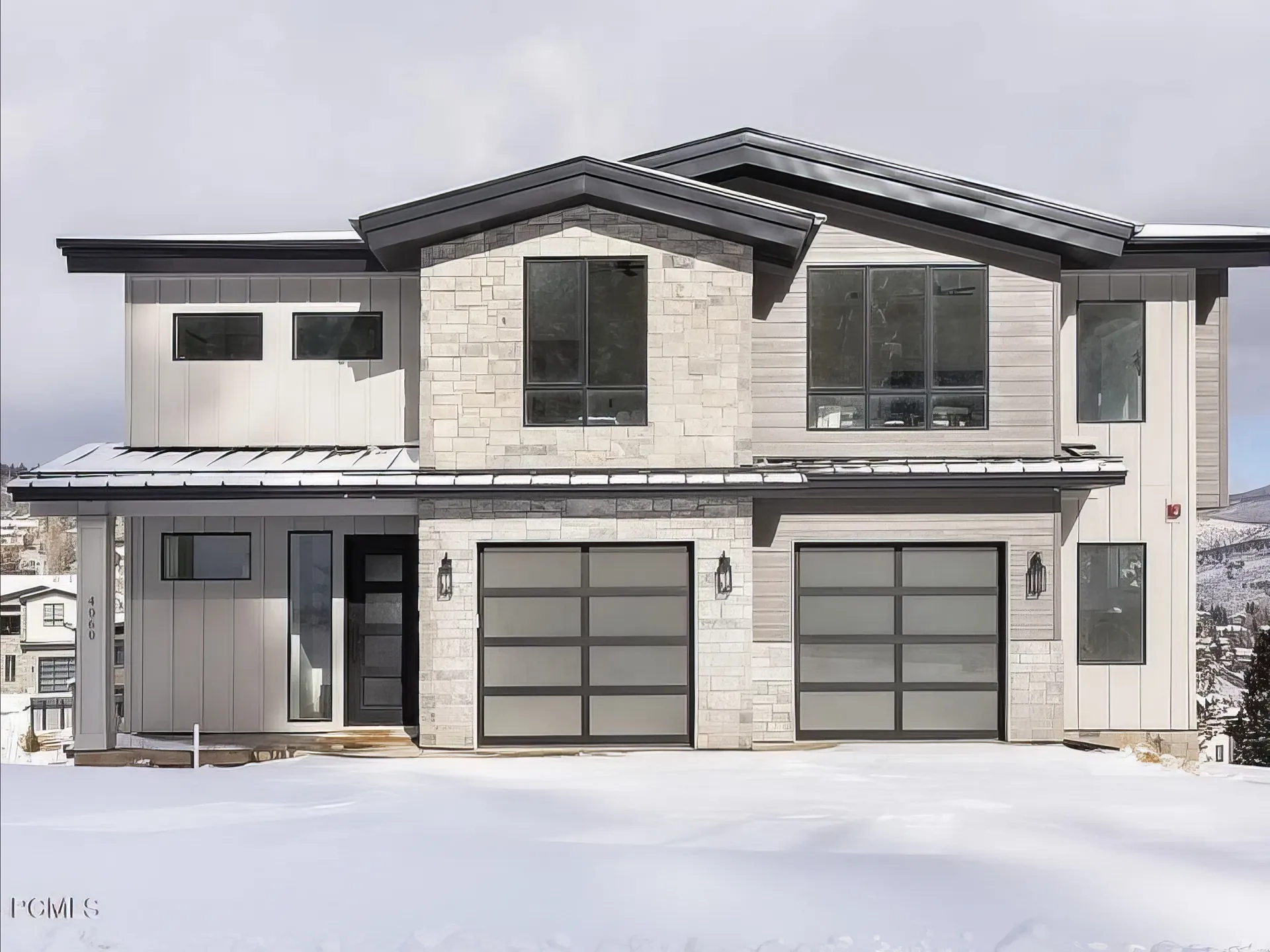 Entry sequence showing refined mountain home finishes